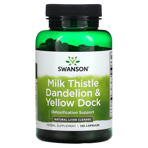 Swanson Milk Thistle Dandelion & Yellow Dock for Liver Support 120 Capsules