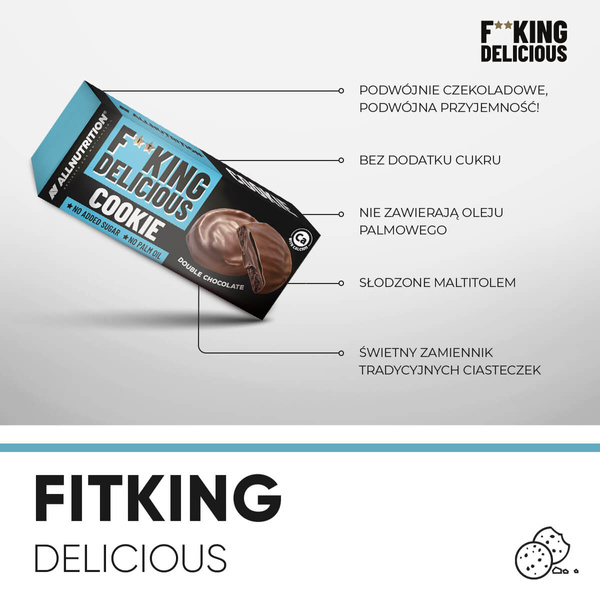 Allnutrition Fitking Delicious Cookie Double Chocolate Crisp Cookies 128g