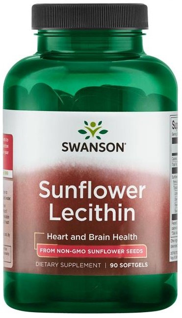 Swanson Sunflower Lecithin 1200mg for Memory and Concentration 90 Capsules