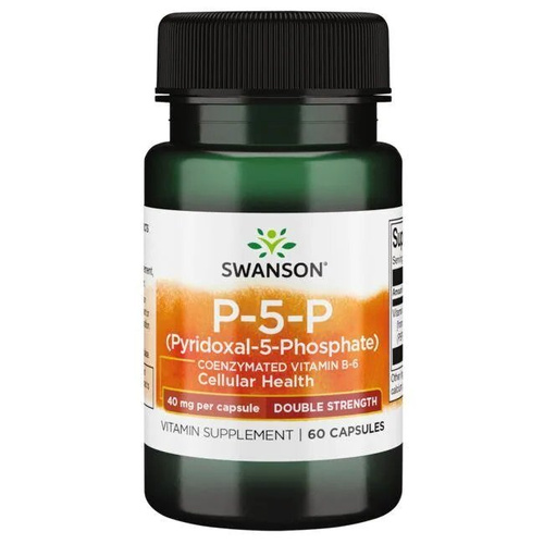 Swanson P-5-P 40mg Aktywna Witamina B6 na Energię i Nerwy 60 Kapsułek