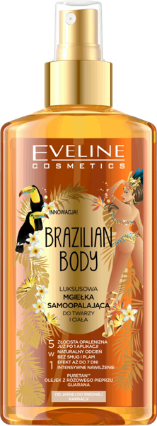 Eveline Brazilian Body Luksusowa Mgiełka Samoopalająca do Twarzy i Ciała 150ml