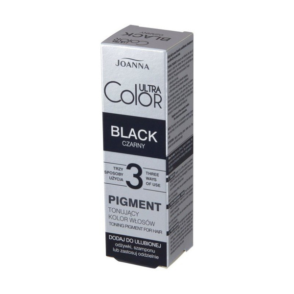 Joanna Ultra Color 3 Czarny Pigment Tonujący Podkreśla i Odświeża Kolor Włosów Naturalnych i Farbowanych 100ml