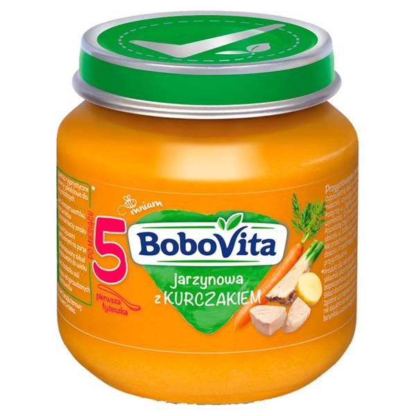 BoboVita Danie Jarzynowa z Kurczakiem dla Niemowląt po 5 Miesiącu 125g