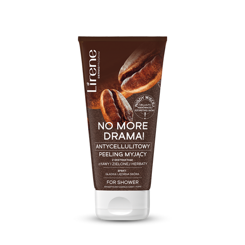 Lirene No More Drama! Antycellulitowy Peeling Cukrowy z Kawą i Zieloną Herbatą 175g
