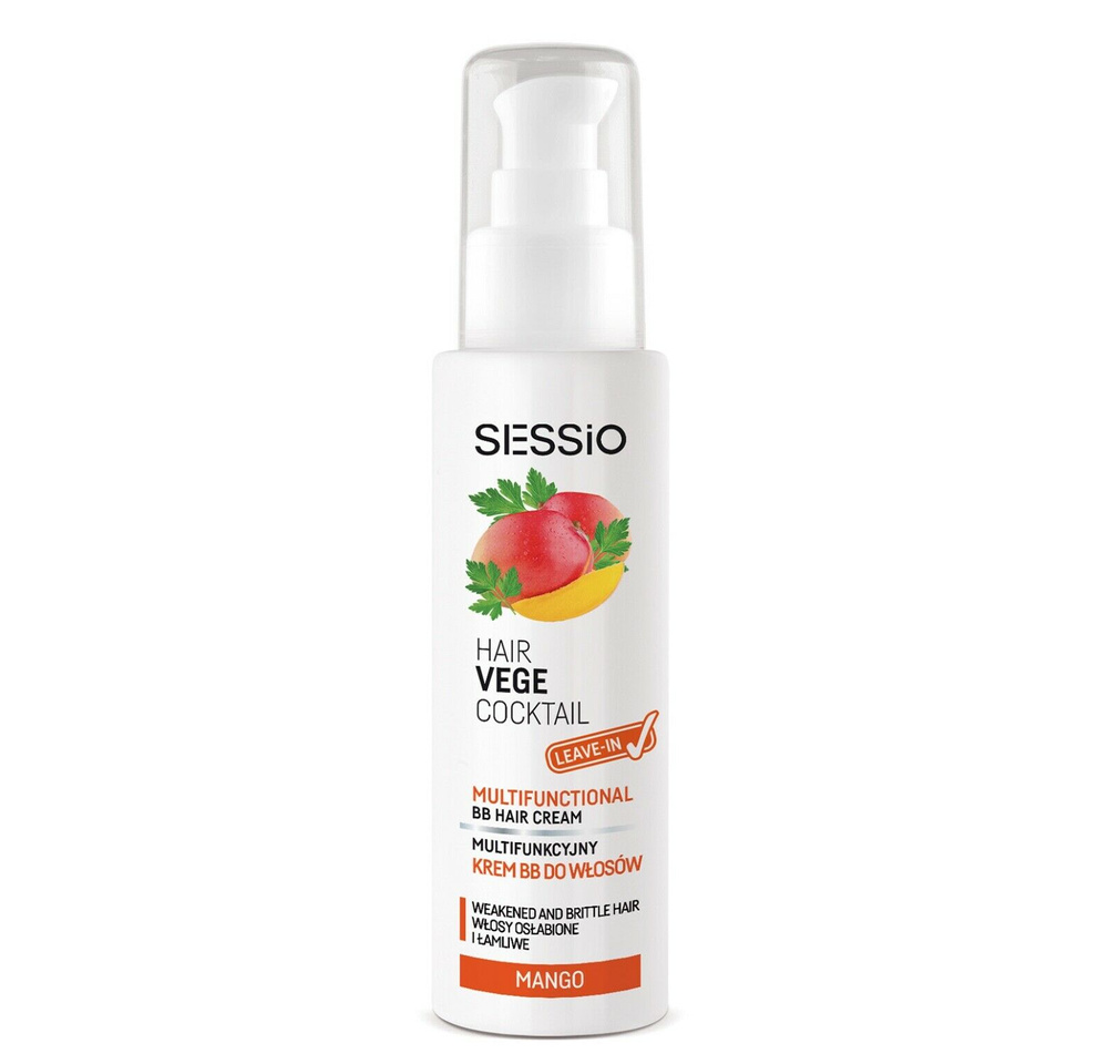 Sessio Hair Vege Coctail Multifunkcyjny Krem BB do Włosów Osłabionych i Łamliwych z Mango 100g