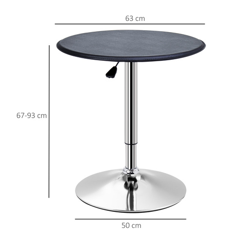 HOMCOM Round Bar Table, 360 Degree Swivel Counter Pub Table with Adjustable Height, for Kitchen, Cafe, Black
