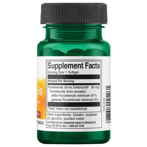 Swanson Tokotrienole 50mg na Wsparcie Ochrony Komórek 60 Kapsułek