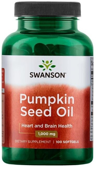 Swanson Pumpkin Seed Oil 1000mg Olej z Pestek Dyni 100 Kapsułek