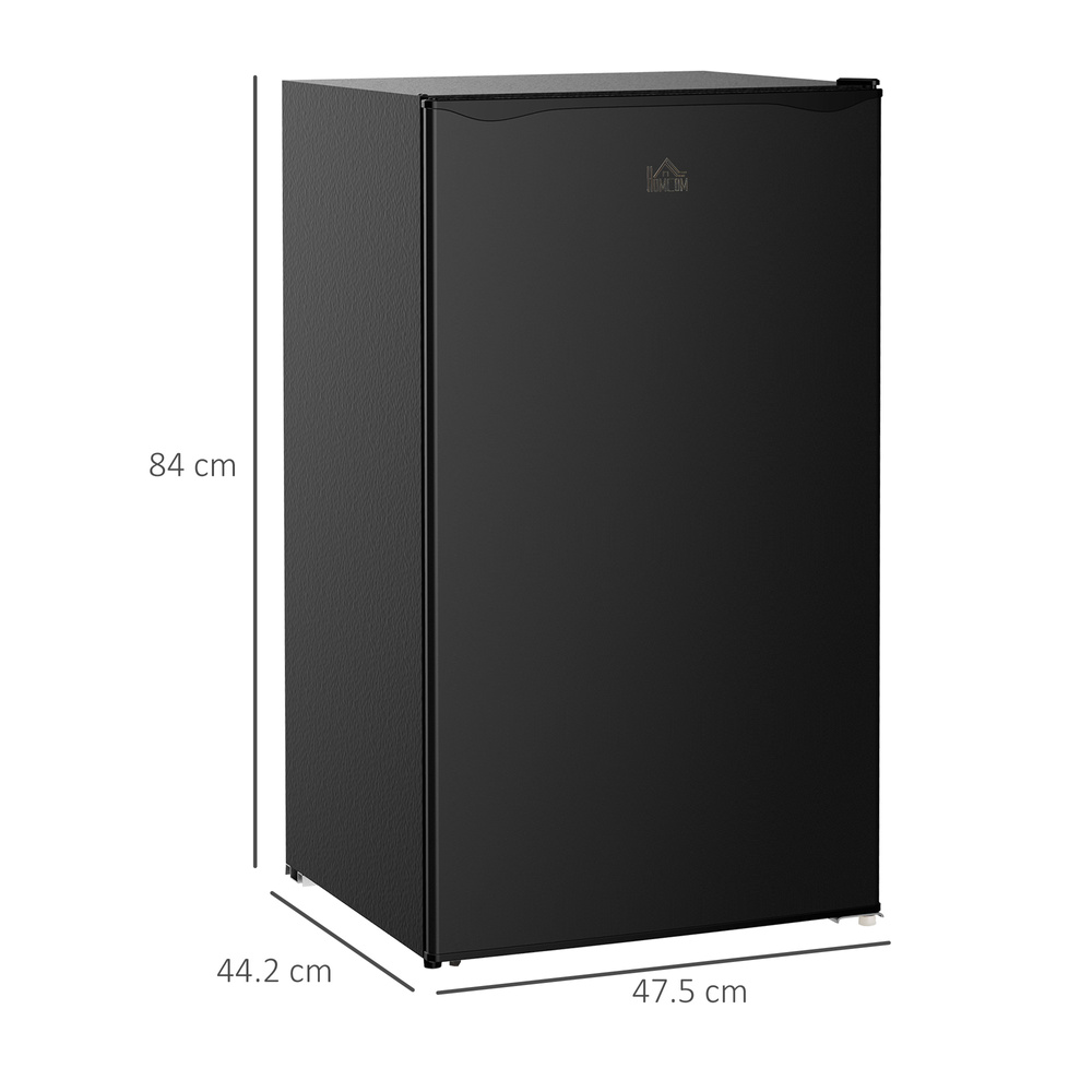 HOMCOM Under Counter Fridge, 91L Small Fridge with Chiller Box, Removable Shelf, Reversible Door, Adjustable Legs, Mini Refrigerator, Black