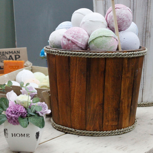 Small Wooden Storage Tub – Brown