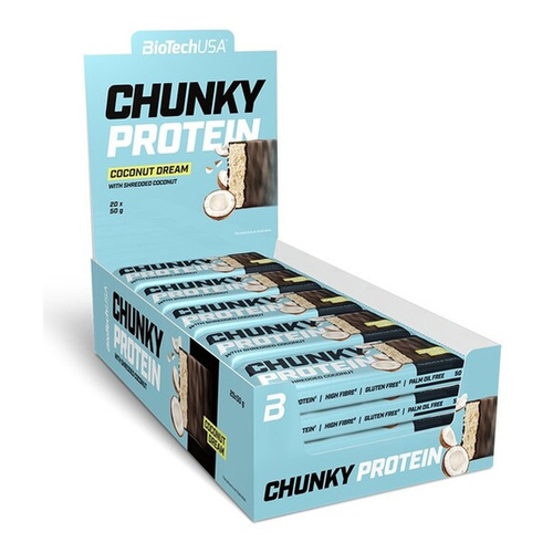 BioTechUSA Chunky Protein Bar Baton proteinowy, Kokos 20 x 50g