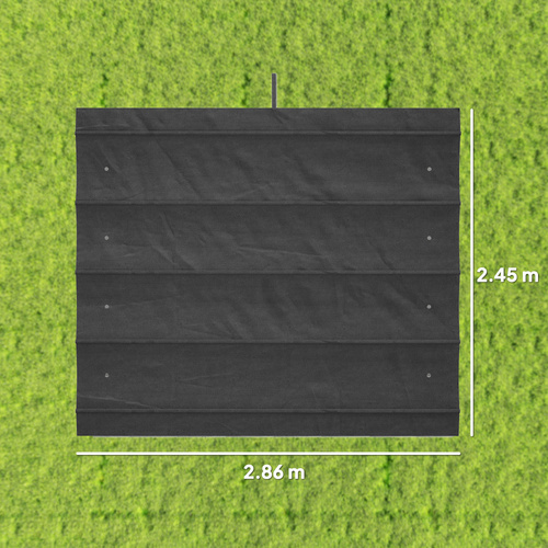 Outsunny Pergola Cover Roof, 2.86 x 2.45 m Retractable Sun Shade Top for 3 x 2m Pergola Frame, UV30+ Protected, Dark Grey