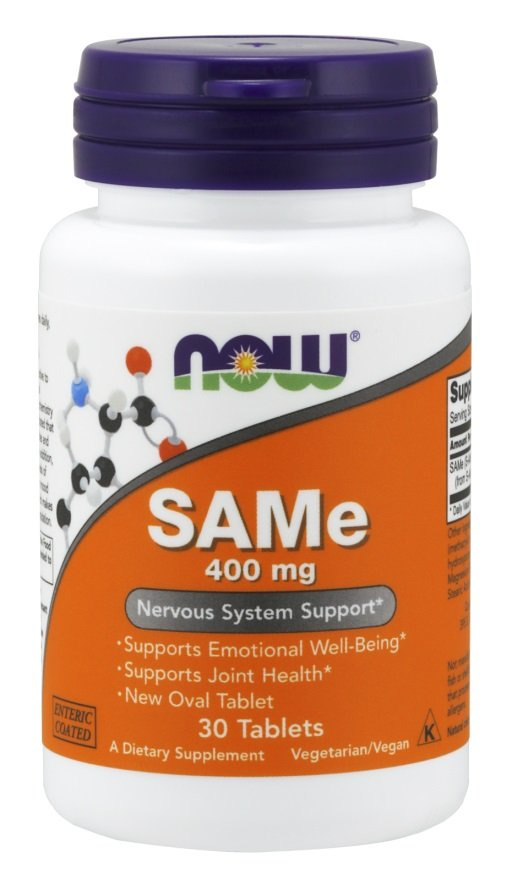 NOW Foods SAMe 400mg For Emotional Well-Being and Joint Health 30 Tablets