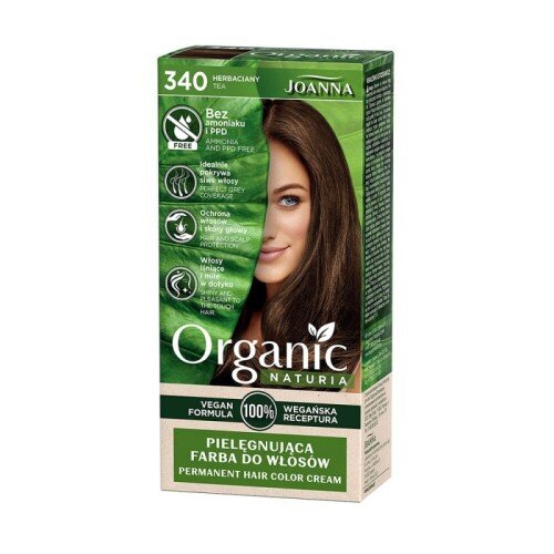 Joanna Organic Vegan Pielęgnująca Farba do Włosów Herbaciany 340 1 szt.
