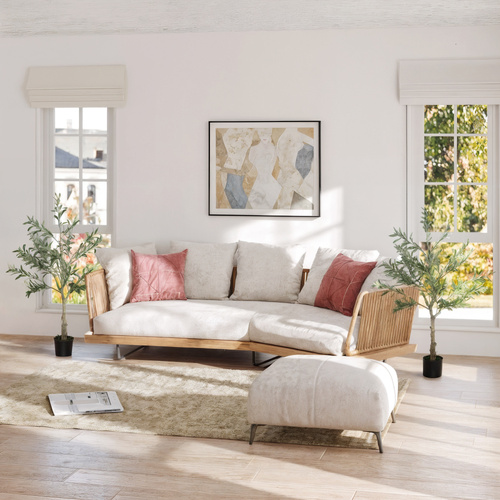 HOMCOM Set of Two Silk Leaf Artificial Olive Trees