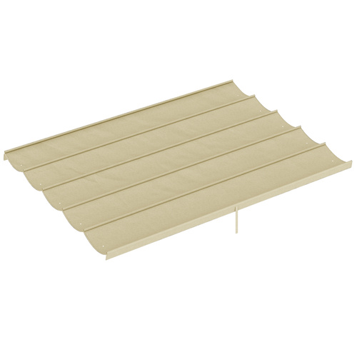 Outsunny Retractable Pergola Cover, 3.5 x 2.6 m Replacement Canopy Fabric for 4 x 3 m Frame, Roof Top Only, Beige