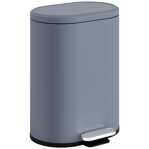HOMCOM 30 L Modern Curved Kitchen Bin - Grey
