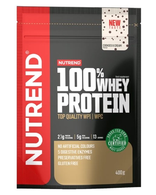 Nutrend 100% Whey Protein Cookies & Cream a Protein Supplement for Muscle Support 400g