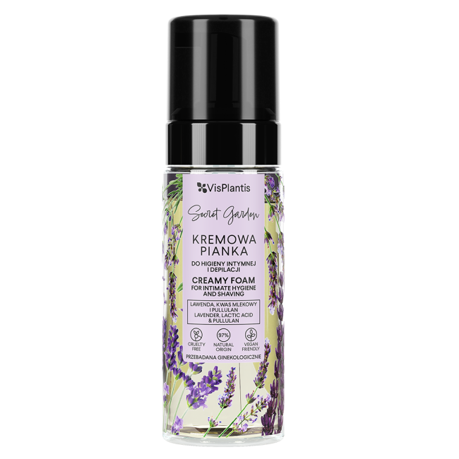 Vis Plantis Secret Garden Lavender and Lactic Acid Intimate Hygiene Foam for Sensitive Skin 170ml Best Before 18.01.26