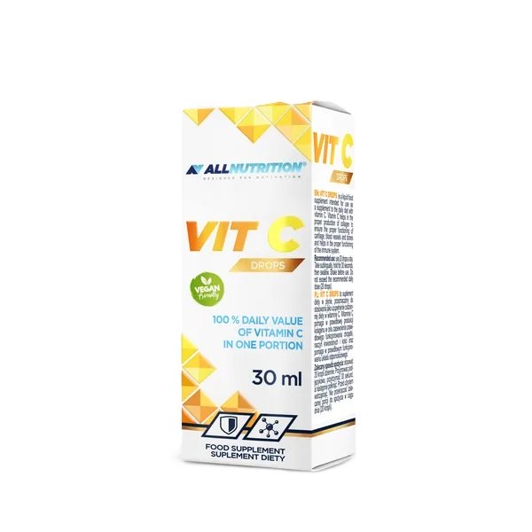 Allnutrition Vit C w Kroplach 30ml - Wsparcie Odporności i Kolagenu