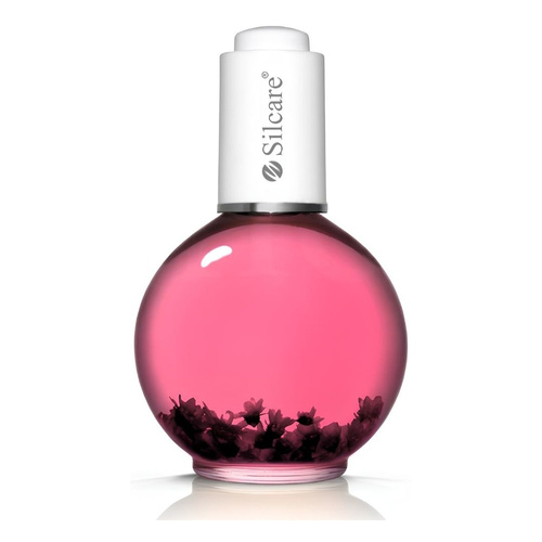Silcare Garden of Colour Raspberry Light Pink Nail & Cuticle Oil with Flowers 75ml