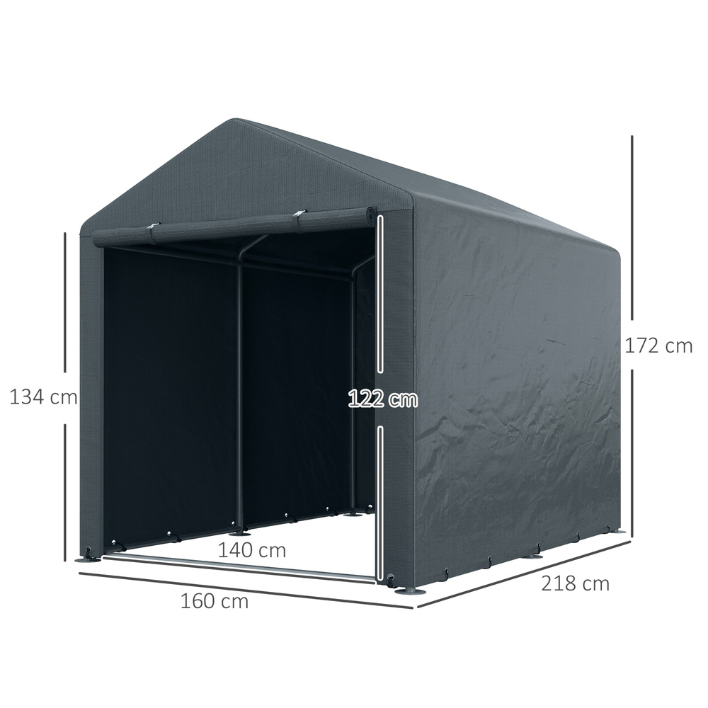 Outsunny 2.2 x 1.6 m Outdoor Storage Tent, with Accessories - Dark Grey