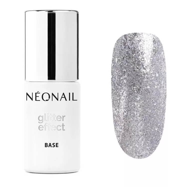 NeoNail UV/LED Baza Hybrydowa Glitter Effect Base Silver 7.2ml