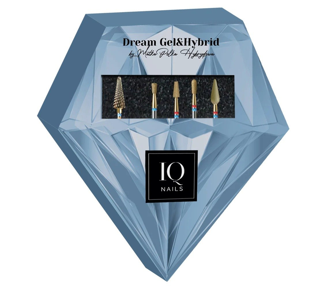 IQ Nails Dream Set Zestaw Frezów do Manicure Hybrydowego i Żelowego 6szt