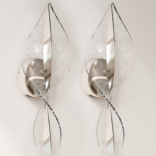 HOMCOM Led Wall Lamp 2 Pack, 13W Modern Indoor Spiral Wall Light, Colour Temperature Adjustable 3000K/4000K/6500K, for Bedroom, Living Room, Hallway, Stairs, Silver Tone