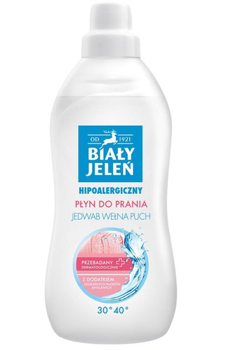 Biały Jeleń Płyn do Prania Tkanin Delikatnych Jedwab Wełna i Puch 1L