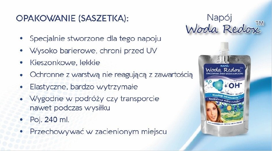 Redox Woda Jonizowana Żywa Woda Alkaliczna ph 9,5 240ml