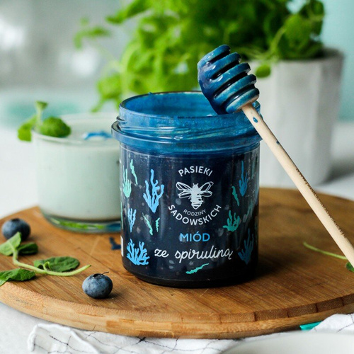 Pasieki Sadowskich Miód ze Spiruliną 430g