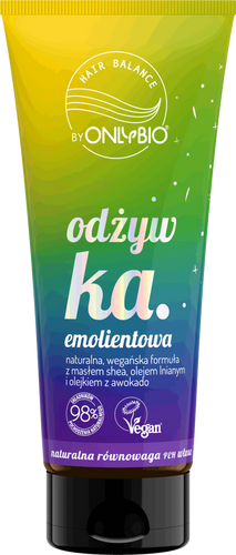 OnlyBio Hair In Balance Emollient Conditioner with Vegan Formula for Coarse Hair 200ml