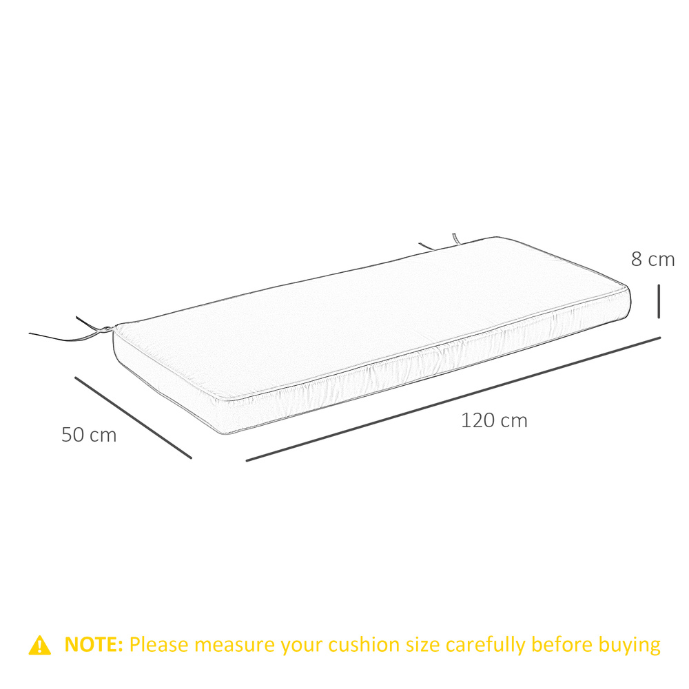 Outsunny 2 Seater Garden Bench Cushion -Light Grey