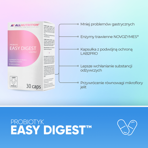 Allnutrition Probiotic Easy Digest Supports Intestinal Microflora Balance 30 Capsules