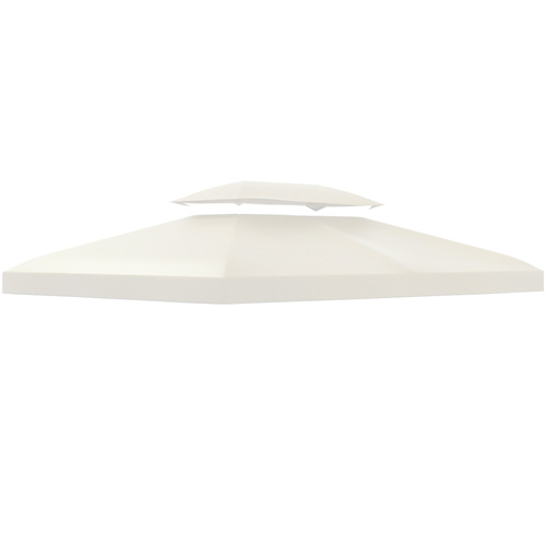 Outsunny 3x4m Gazebo Replacement Roof Canopy 2 Tier Top UV Cover Garden Patio Outdoor Sun Awning Shelters Cream (TOP COVER ONLY)