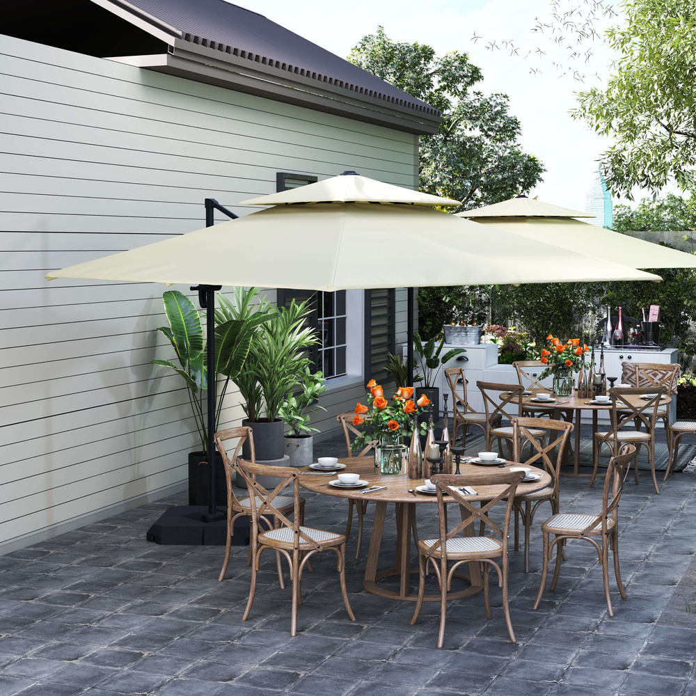 Outsunny Steel Frame Outdoor Roma Cantilever Umbrella
