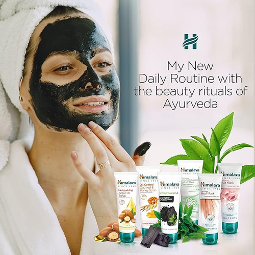 Himalaya Scrub with Activated Charcoal & Green Tea Detoxifying Charcoal Peeling for Normal to Oily Skin 75ml