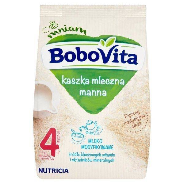 BoboVita Kaszka Mleczna Manna Mleko Modyfikowane po 4 Miesiącu 230g