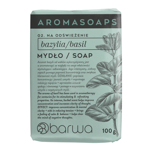 Barwa Aroma Soaps Odświeżające Mydło w Kostce Bazylia 100g