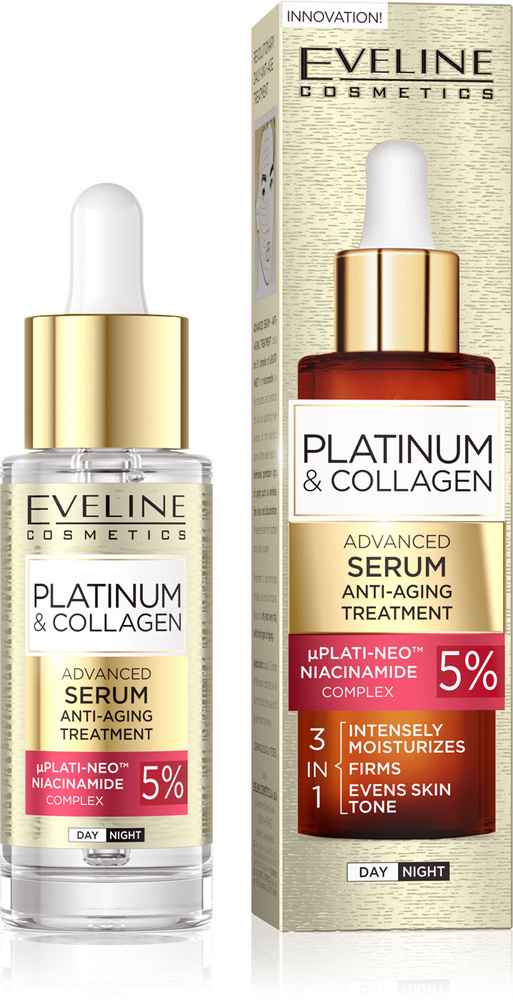 Eveline Platinum and Collagen Advanced 3in1 Anti-Aging Serum 30ml