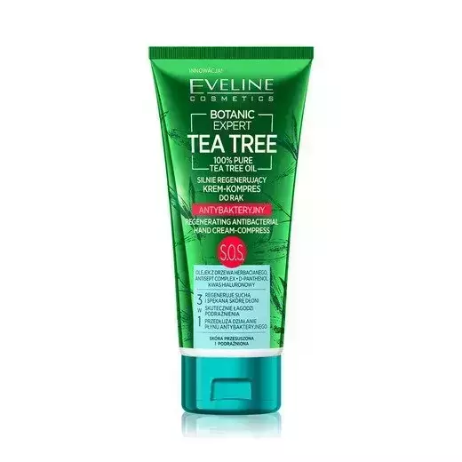 Eveline Botanic Expert Tea Tree Regenerujący Antybakteryjny Krem Kompres do Rąk 100ml