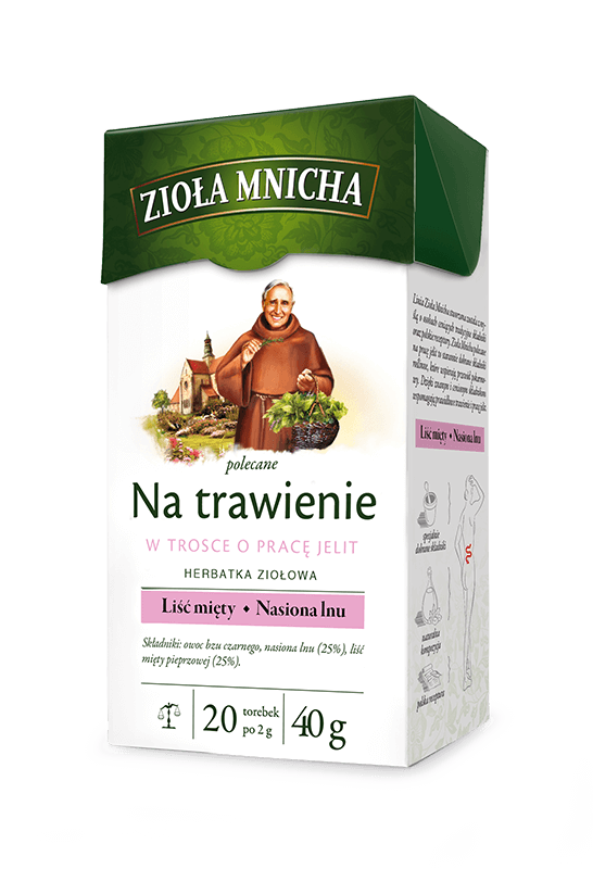 Zioła Mnicha Herbata na Trawienie w Trosce o Pracę Jelit z Nasionami Lnu 20x2g