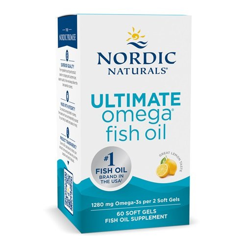 Nordic Naturals Ultimate Omega 1280mg Lemon Fish Oil for Brain Health and Immune Support 60 Softgels