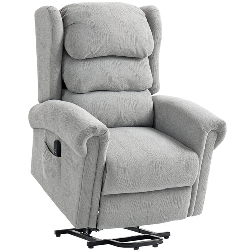 HOMCOM Velvet-Feel Electric Riser Recliner Chair - Grey