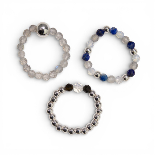 Nymph Spirit Gemstone Ring Set - Northern Lights