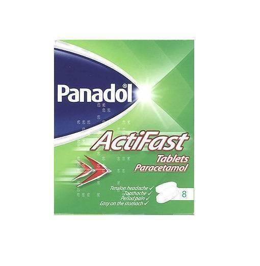 Panadol Actifast Paracetamol Fast Pain Relief 8 Tablets
