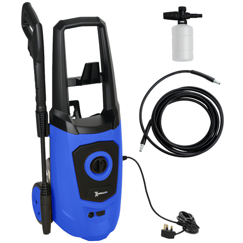 DURHAND High Pressure Washer, 150 Bar Pressure, 510 L/h Flow, 1800W, High-Performance Portable Power Jet Wash Cleaner, Blue