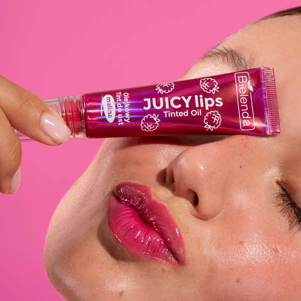 Bielenda Juicy Tint Hydrating Oil Lip Tint with Raspberry and Squalane 10g