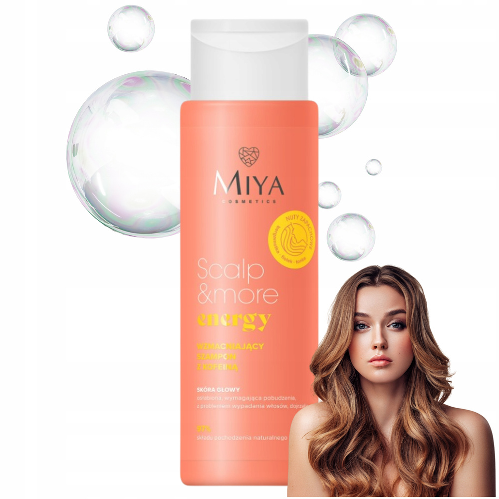 Miya Scalp More Energy Strengthening Shampoo with Caffeine for Weakened Hair with Hair Loss Problems 300ml
